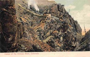 Railroad Train Canyon Animas River Colorado 1907 postcard