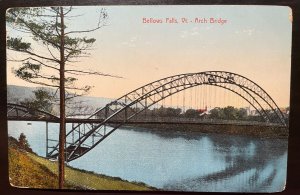 Vintage Postcard 1907-1915 Arch Bridge, Bellow Falls, Vermont (VT)