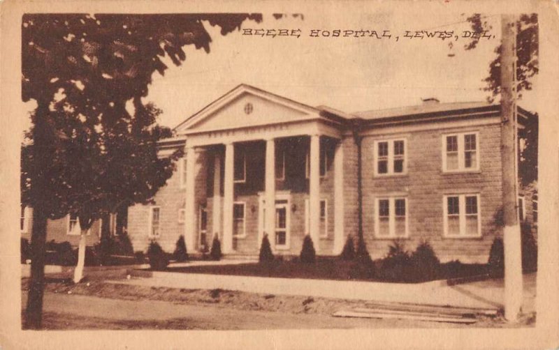 Lewes Delaware Beebe Hospital Vintage Postcard AA39386