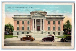 New City Hall Car-lined Exterior Scene Lexington Kentucky KY Vintage Postcard 