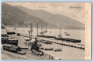 Venezuela Postcard La Guaira Port Boat Mountain View 1905 Antique Posted
