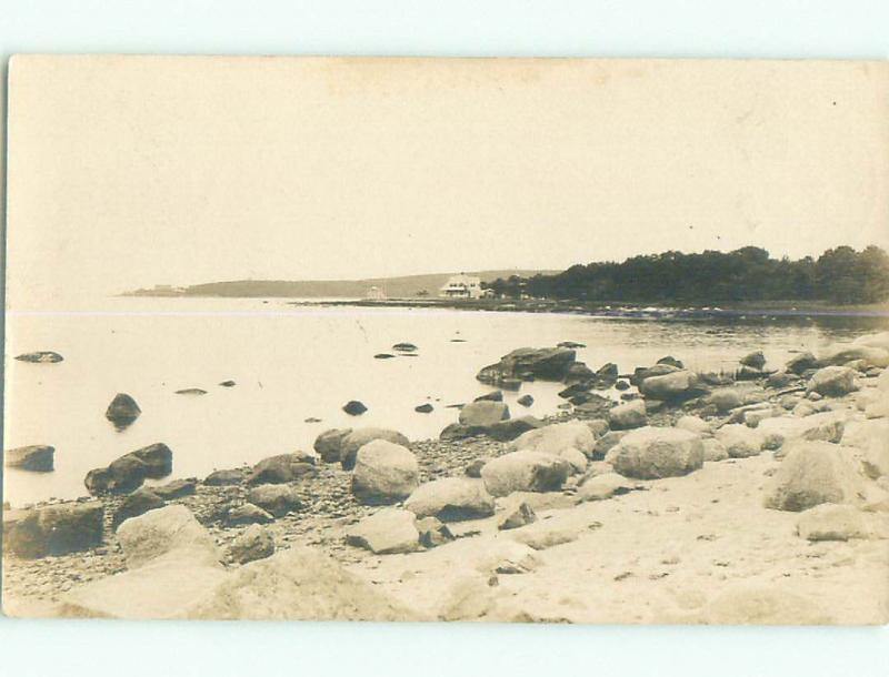 Pre-1920 rppc SHORELINE VIEW Postmarked Warren - Near Boston MA i7131