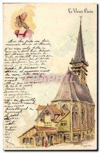 Old Postcard Old Paris Church of St Julien Menetriers