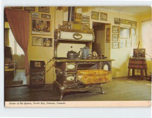 Postcard Old Wood Burning Stove Home of the Quints North Bay Ontario Canada