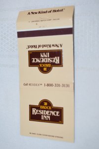 Brock Residence Inn 30 Rear Strike Matchbook Cover