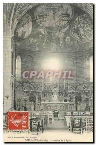 Old Postcard St Macaire Gironde Interior of the Church