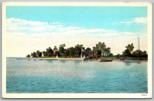 Jamestown Island Virginia 1930s Postcard View with Colonial Church & Monuments