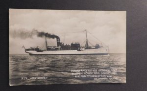 Mint Ship Postcard S.S. Arcturus Finland Steampship Co Helsingfors Finland