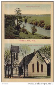 Sheboygan River View and Grace Episcopal Church, GREEN BAY, Wisconsin, 10-20s