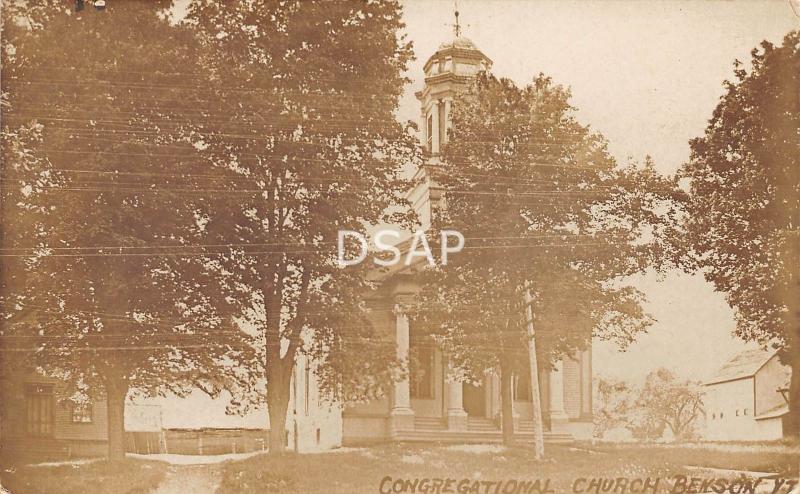 Vermont Vt  Real Photo RPPC Postcard c1910 BENSON Congregational Church Building 