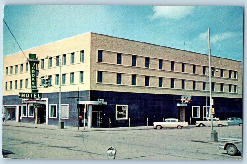 Glendive Montana Postcard Hotel Jordan Building Exterior c1960 Vintage Unposted