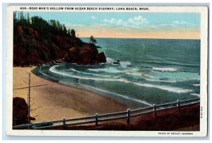 c1940 Dead Man Hollow Ocean Beach Highway Long Beach Washington Vintage Postcard 
