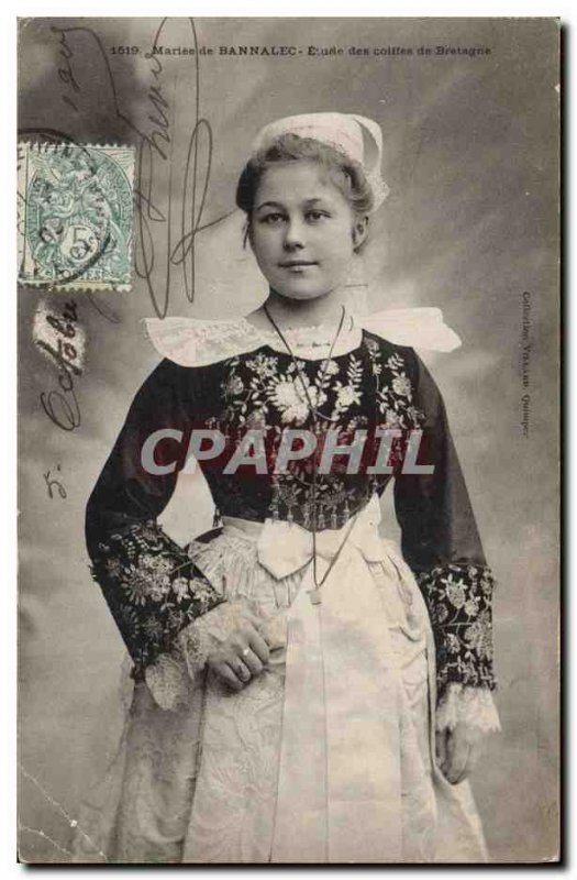 Old Postcard Folklore Wedding Bride of Bannalec