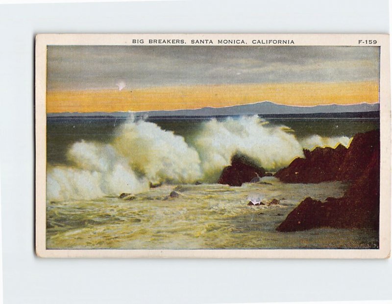 Postcard Big Breakers, Santa Monica, California