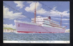UC259 - Union Castle Liner - Dunvegan Castle - postcard artist Greig