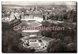 Postcard Modern Plane above Dourdan S and O City Hall and Parterre