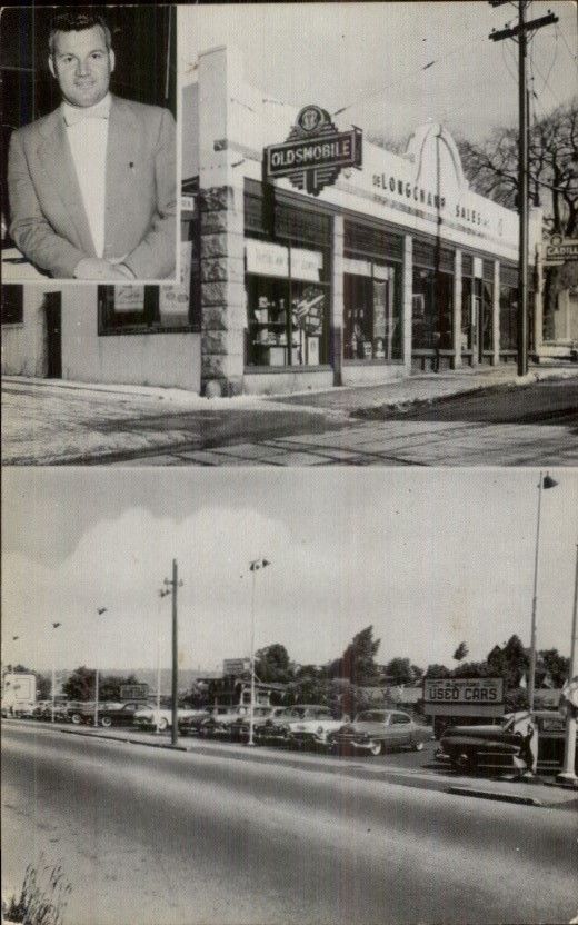 Fitchburg MAA deLongchamp's Used Car Dealership Oldsmobile Postcard