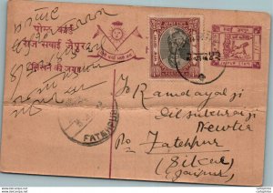 Jaipur Postal Stationery Fatehpur cds to Sikar