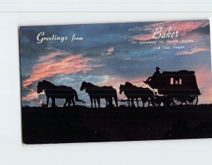 Postcard Gateway to Death Valley and Las Vegas, Greetings from Baker, California