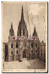 Old Postcard Barcelona La Cathedrale