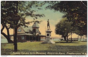 Boating Club & Burns Monument, Riverside Park, Fredericton, New Brunswick, Ca...