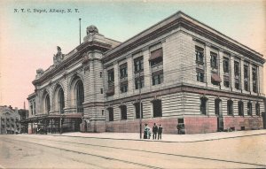 New York Central Depot, Train Station, Albany, New York, Early Postcard, Unused