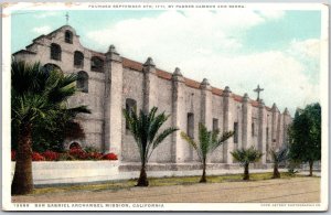 1921 San Gabriel Arcanghel Vision California CA Parish Church Posted Postcard