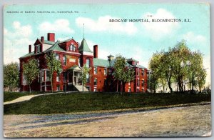 Bloomington Illinois 1909 Postcard Brokaw Hospital
