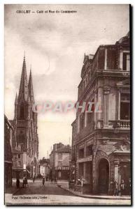 Old Postcard Cafe Cholet and Rue du Commerce