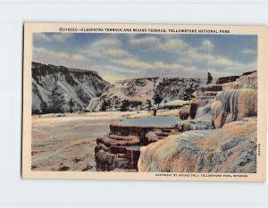 Postcard Cleopatra Terrace And Mound Terrace, Yellowstone National Park, Wyoming