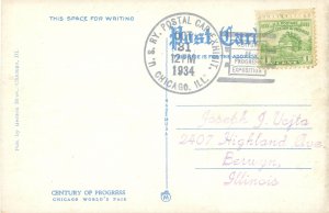 Chicago World's Fair Spanish Village White Border Postmarked 1934 Expo C...