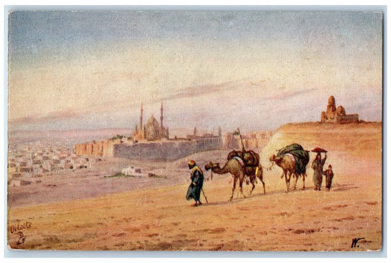 c1910 Citadel and Dead City Picturesque Cairo Egypt Oilette Tuck Art Postcard