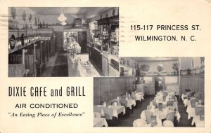 Wilmington North Carolina Dixie Cafe & Grill, B/W Chrome Vintage PC U14003