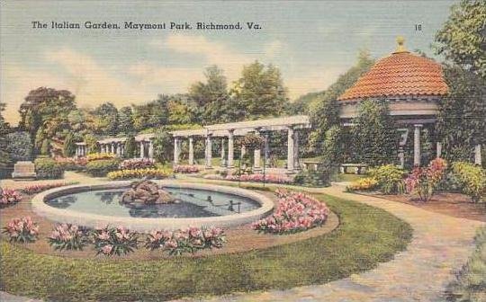 Virginia Richmond The Italian Garden Maymont Park 1948