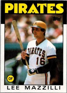 1986 Topps Baseball Card Lee Mazzilli Pittsburgh Pirates sk10694