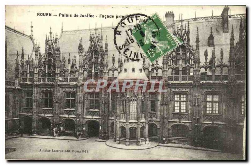 Old Postcard Rouen Palace Garden Facade Main