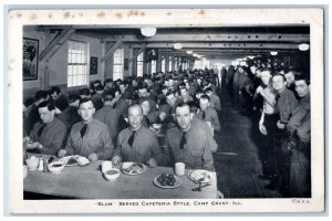 1943 Slum Served Cafeteria Style Camp Grant Illinois IL Soldier Mail Postcard