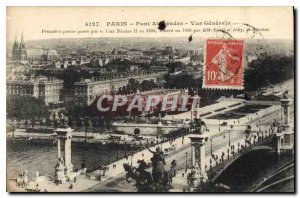 Old Postcard Paris Pont Alexandre Vue Generale