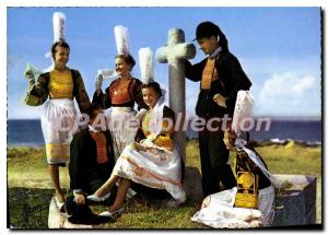 Postcard Modern Brittany Group Bigoudens Region and Saint Guenole Penmarch Fi...