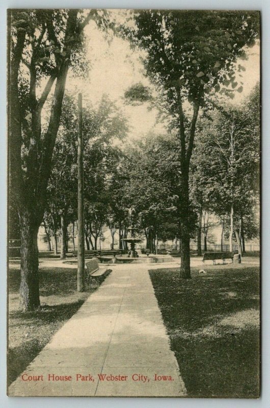 Webster City IAStraight Walk to the Spray of the FountainCourthouse Parkc1910