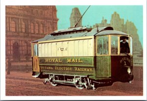 Postcard CAN Ottawa Electric Railway mail Car from National Postal Museum