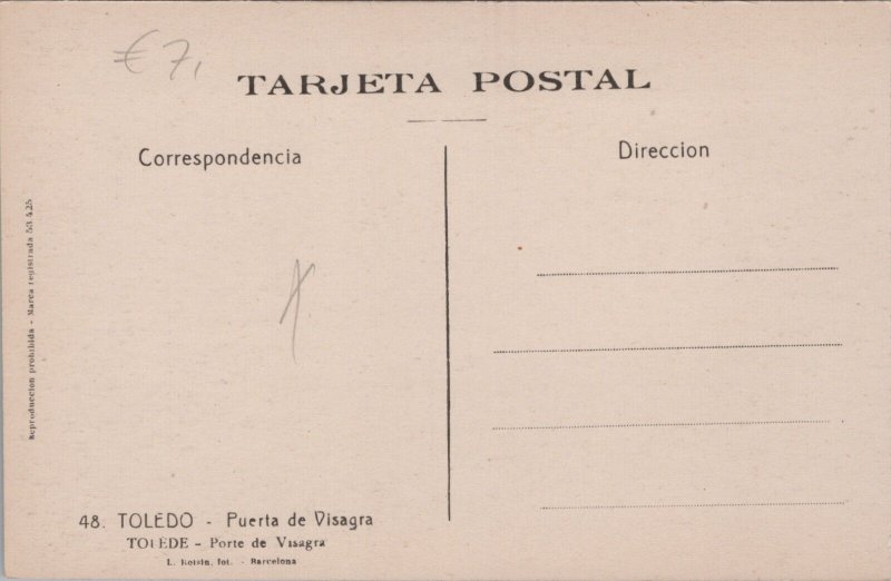 Spain Toledo Puerta de Bisagra Vintage Postcard C102