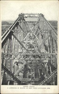 Quebec Bridge Braces Construction c1910 Vintage Postcard