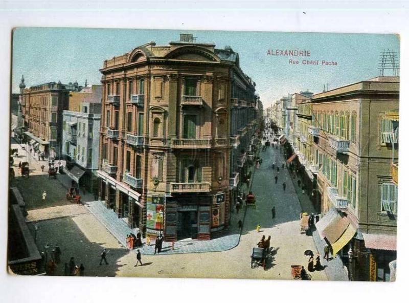 247264 EGYPT ALEXANDRIE Rue Cherif Pacha Vintage postcard