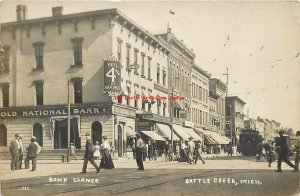 MI, Battle Creek, Michigan, RPPC, Old National Bank Bldg, 1909 PM, Photo No 111