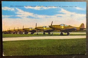 Mint Color Picture Postcard PPC Bell Airacobras Tied Down For The Night