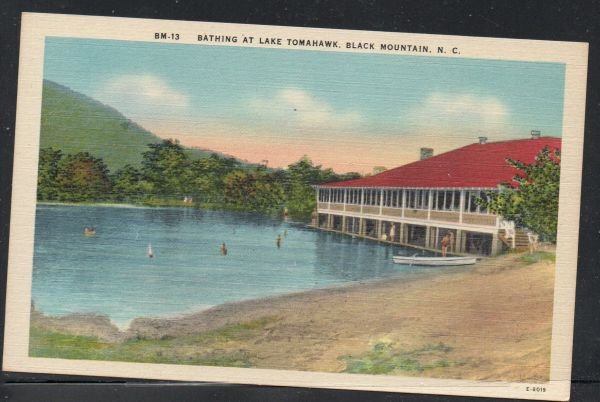 North Carolina colour Bathing at Lake Tomahawk, Black Mountain, N.C unused