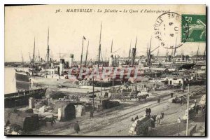 Old Postcard Marseille Joliette Pier Boarding