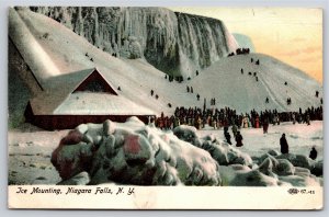 Niagara Falls New York~Ice Mounting~Vintage Postcard