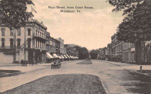 Wellsboro Pennsylvania Main Street from Court House Vintage Postcard AA60543 